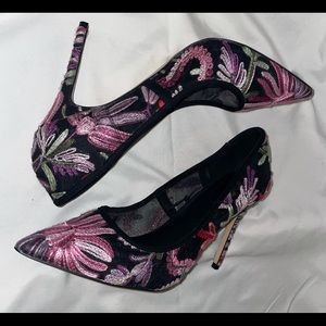 Flower Patterned Heels